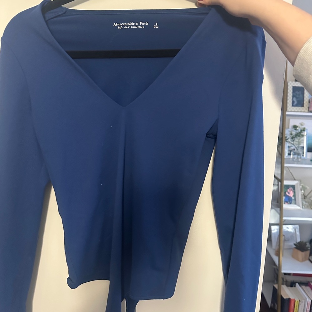 Abercrombie & Fitch Women's Blue V-Neck bodysuit